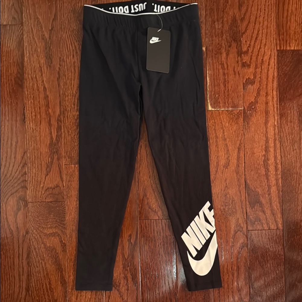 Nike Kids Black and White Logo Leggings